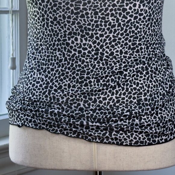 Vintage 90s Leopard Print Black Lace Camisole Adjustable Straps Small Mobwife - Picture 6 of 9
